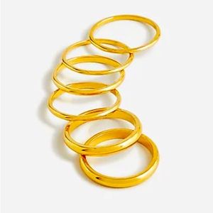 Women’s J.Crew Plated Brass Wire Stackable Rings Size 6 NWOT
